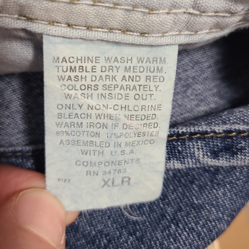 Vintage Lee Riveted Jean Shortalls Blue Denim Jorts  Womens XL R Garden Girl - Picture 4 of 9